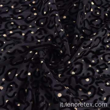 Tessuto a rete floccato in velluto lavorato a maglia con lamina di poliestere